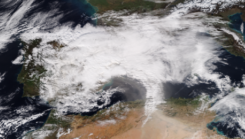 Storm Gloria over western Mediterranean Sea / NASA Worldview