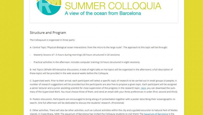 Jóvenes oceanógrafos de todo el mundo se congregan en Barcelona para la primera edición del RAMON MARGALEF SUMMER COLLOQUIA