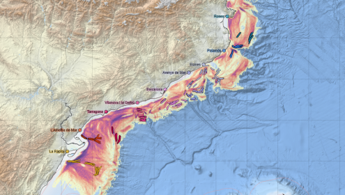 The map represents the bottom trawling effort off the Catalan coast / ICATMAR.